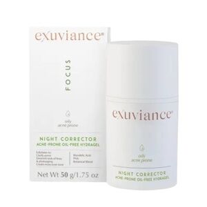 NIB Exuviance Focus Night Corrector Acne Prone Oil Free Hydragel 1.75 oz